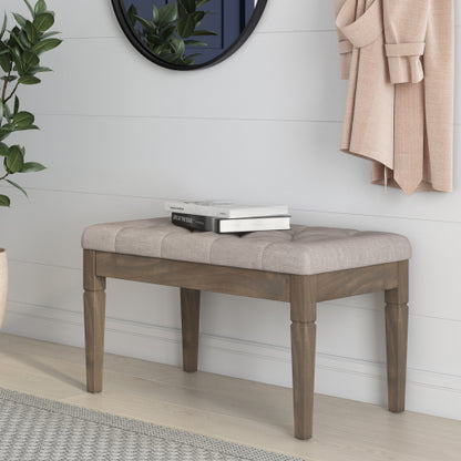 Small Tufted Ottoman Bench - Natural