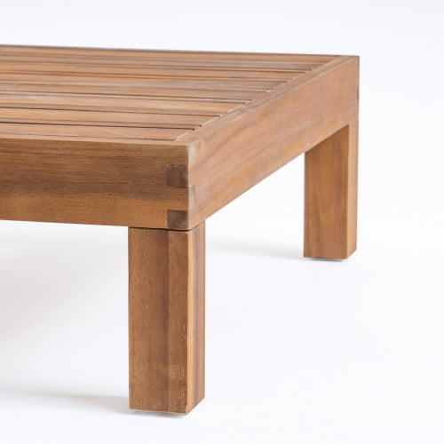 Square Teak Coffee Table, Rustic Style