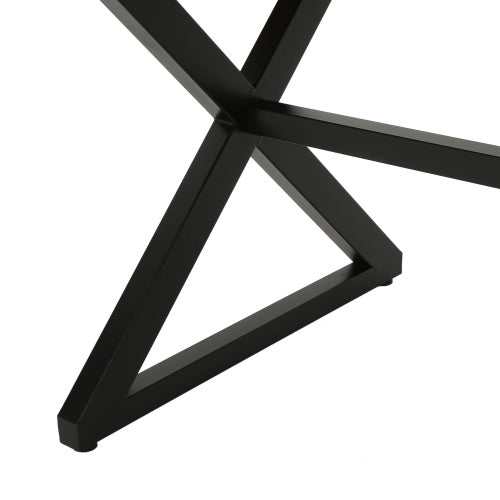 Rolando Outdoor Aluminum Dining Table with Steel Frame, Brown / Black