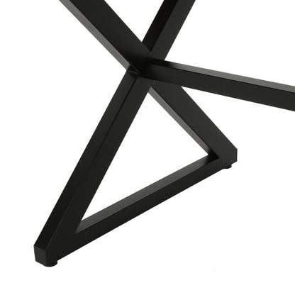 Rolando Outdoor Aluminum Dining Table with Steel Frame, Brown / Black