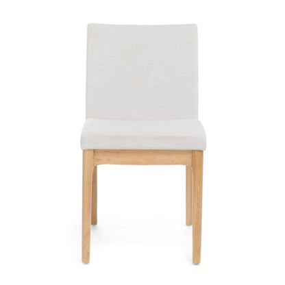 Set of 2 Contemporary Armless Rubberwood Dining Chairs, 300 LBS Weight Capacity