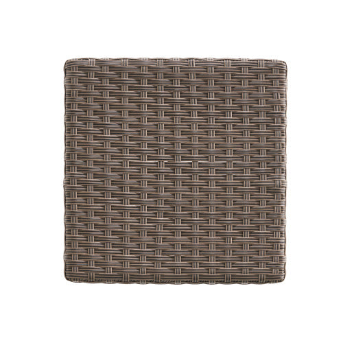 Outdoor PE Rattan Backless Barstools, Set of 2, Dark Brown