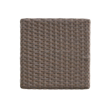 Outdoor PE Rattan Backless Barstools, Set of 2, Dark Brown