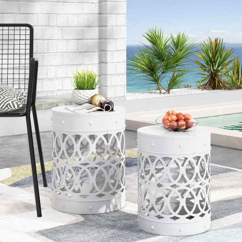 Outdoor Metal S/2 end table