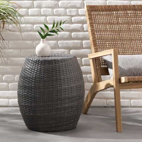 Outdoor Wicker 14.00" Patio Side Table