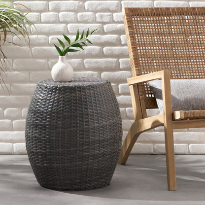 Outdoor Wicker 14.00" Patio Side Table