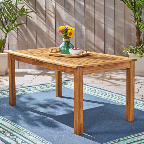 Outdoor Expandable Acacia Wood Dining Table,Natural