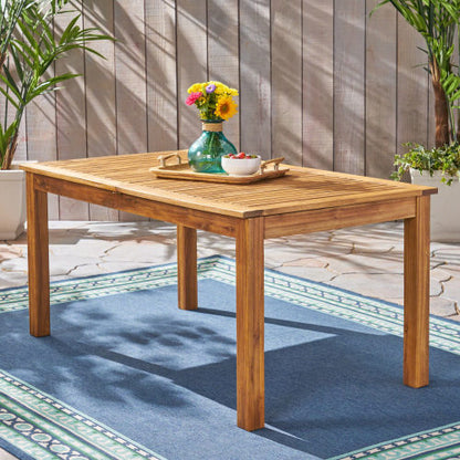 Outdoor Expandable Acacia Wood Dining Table,Natural