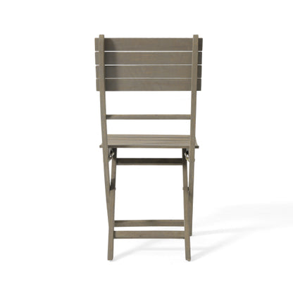 Outdoor Acacia Wood Folding Dining Chair (Set of 2),Grey