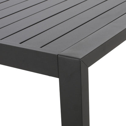 Outdoor Aluminum Dining Table, Black