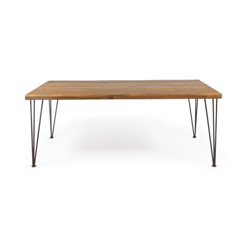 ZION INDUSTRIAL WOOD AND METAL RECTANGULAR DINING TABLE