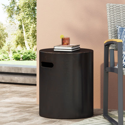 Outdoor LightWeight Concrete Side Table,Copper