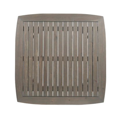 Outdoor Square Acacia Wood Table with Straight Legs, Gray