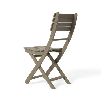 Outdoor Acacia Wood Folding Dining Chair (Set of 2),Grey