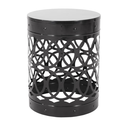 Outdoor Delight Powder-coated Iron End Table, Set of 2, Black