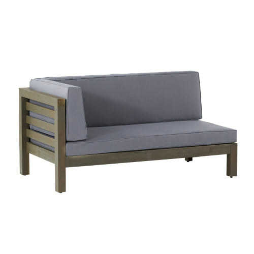 OANA RIGHT CORNER BENCH AND COFFEE TABLE, DARK GREY