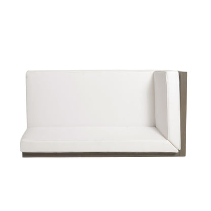 BRAVA X-BACK CORNER BENCH-L WITH COFFEE TABLE , WHITE