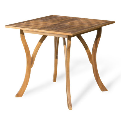 Outdoor Acacia Wood Square Dining Table - 31.50"L x 31.50"W x 30.00"H - Natural brown