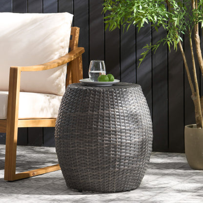 Outdoor Wicker 14.00" Patio Side Table