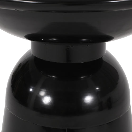 Serenita Outdoor Iron Side Tables with Flared Design, Set of 2 , Black