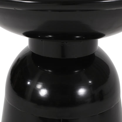 Serenita Outdoor Iron Side Tables with Flared Design, Set of 2 , Black