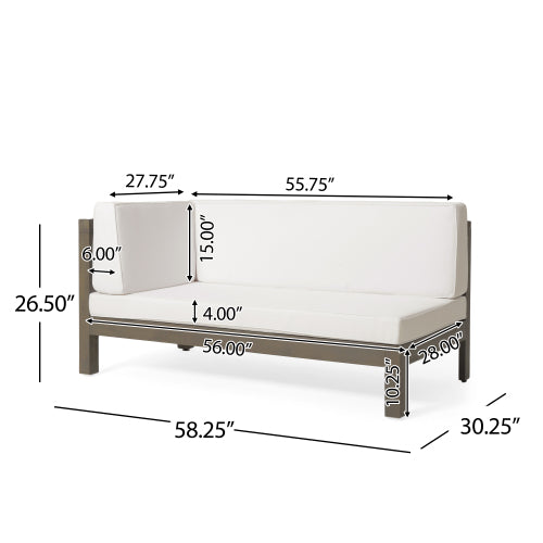 BRAVA X-BACK CORNER BENCH-L WITH COFFEE TABLE , WHITE