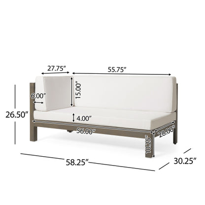 BRAVA X-BACK CORNER BENCH-L WITH COFFEE TABLE , WHITE