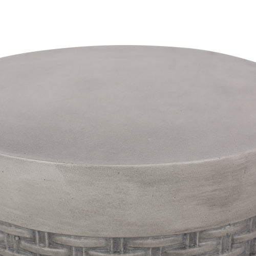 Outdoor Lightweight End Table Round Concrete Outdoor Side Table