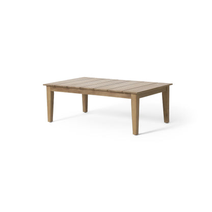Acacia Wood Outdoor Coffee Table, Light Brown, 14'' H X 23.5'' W X 39.5'' L