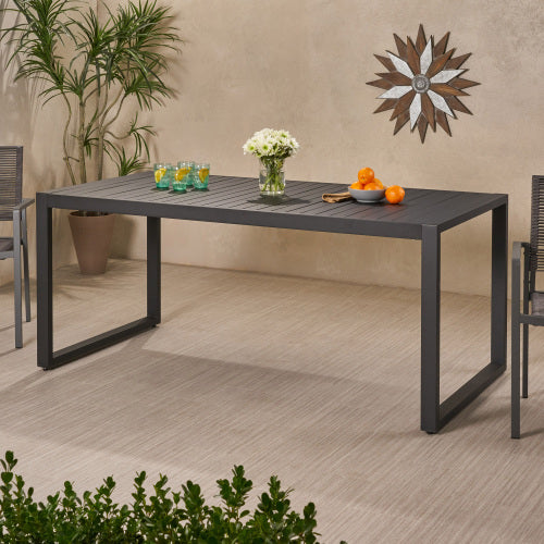 Outdoor Aluminum Dining Table, Black