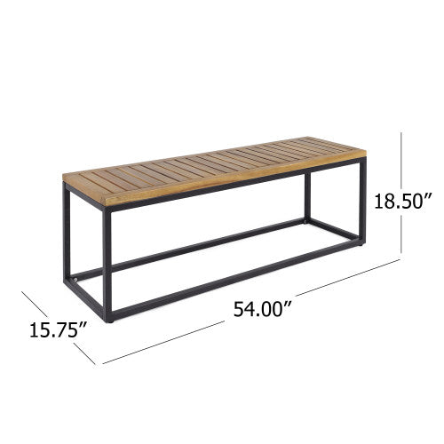 INDUSTRIAL WOOD AND METAL BENCH