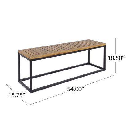 INDUSTRIAL WOOD AND METAL BENCH
