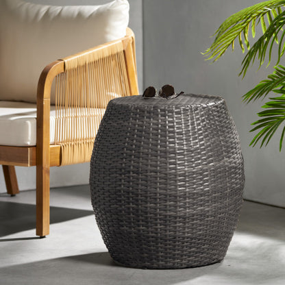 Outdoor Wicker 14.00" Patio Side Table