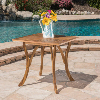 Outdoor Acacia Wood Square Dining Table - 31.50"L x 31.50"W x 30.00"H - Natural brown