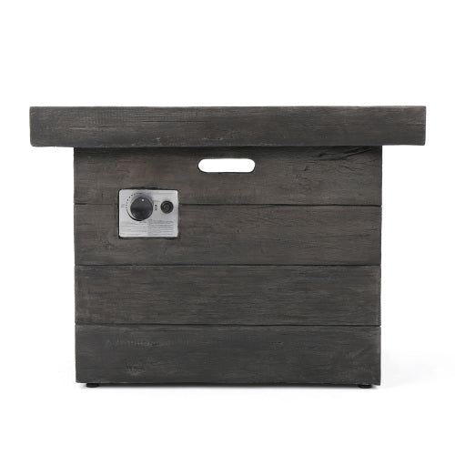 ANCHORAGE 32'' WOOD SQUARE MGO FIRE PIT GREY - 40,000 BTU