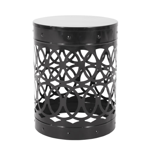 Outdoor Delight Powder-coated Iron End Table, Set of 2, Black