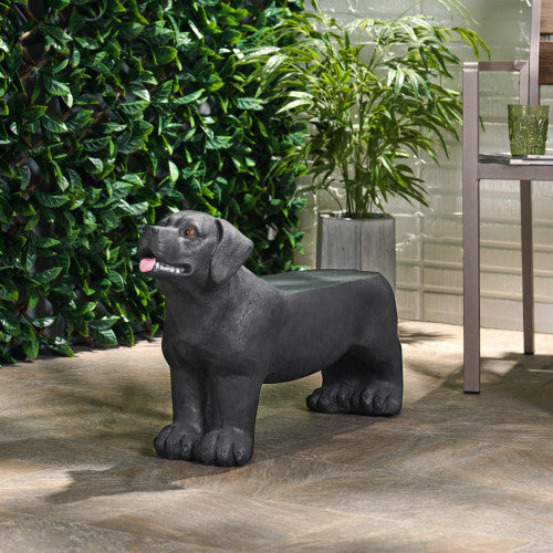 DOG BENCH, Outdoor Bench, Matte Black + Black, No Assembly Required