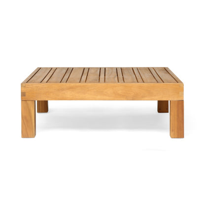 Square Teak Coffee Table, Rustic Style