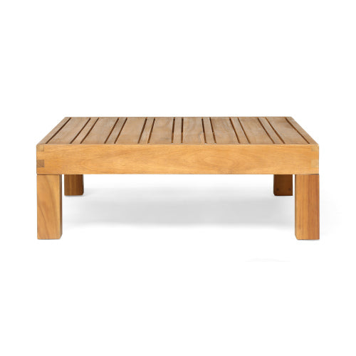 Square Teak Coffee Table, Rustic Style