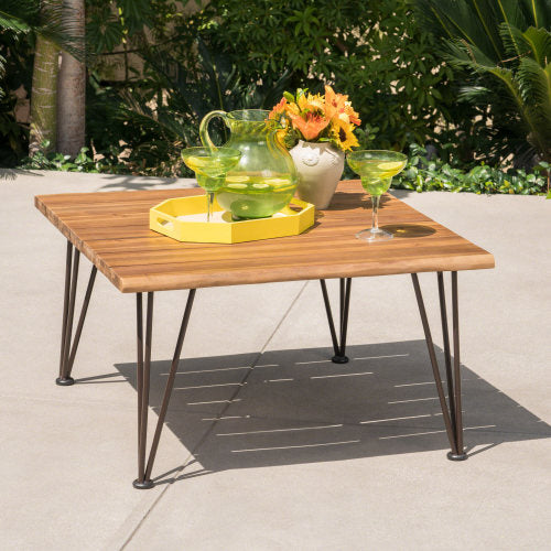 ZION INDUSTRIAL WOOD AND METAL COFFEE TABLE
