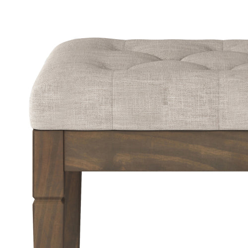 Small Tufted Ottoman Bench - Natural