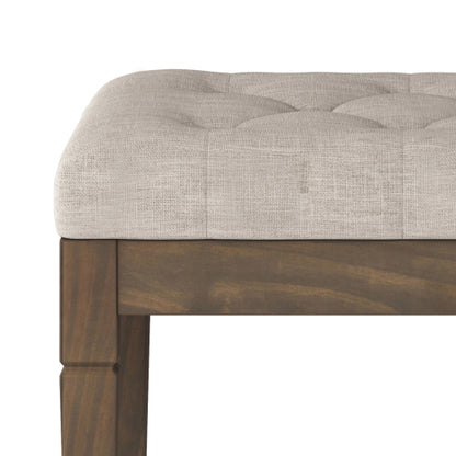 Small Tufted Ottoman Bench - Natural