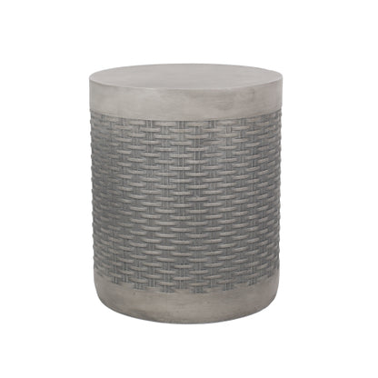 Outdoor Lightweight End Table Round Concrete Outdoor Side Table