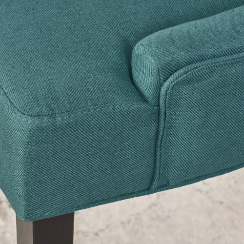 Contemporary Tufted Dining Chairs Set of 2, Polyester Upholstered Arm Chairs with Rubberwood Tapered Legs