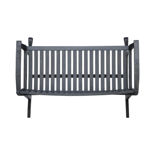 Patio Rocking Loveseat, 2 Person Outdoor rocker Bench, Acacia Wood Patio rocking Loveseat with Armrests, Slatted Seat & Backrest, Porch Rocking Bench for Backyard, Garden