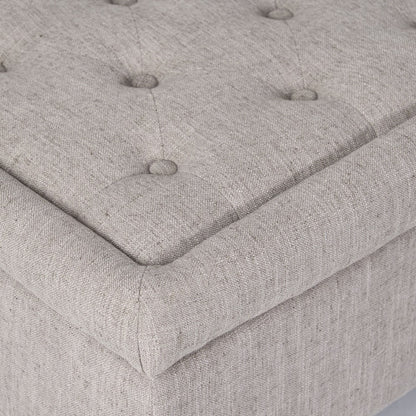Tufted Storage Ottoman Bench with Solid Wood Legs, 40.94 inch