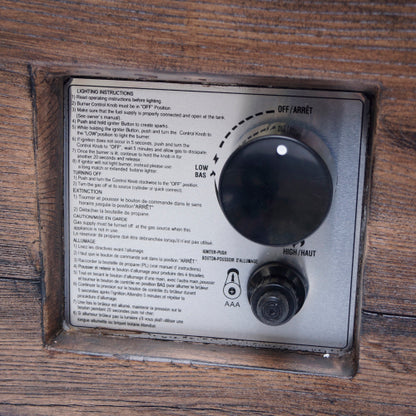 Outdoor Patio 24'' H x 32'' W Square Gas Burning Concrete Fire Pit Wood Pattern - Brown - 40,000 BTU (Tank Inside)