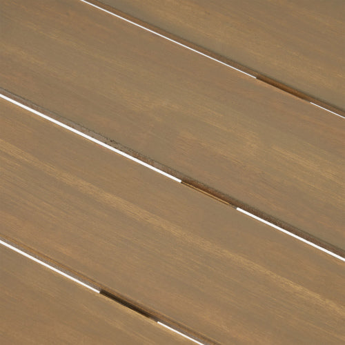 Outdoor Acacia Wood Dining Table,Grey/Rustic Metal