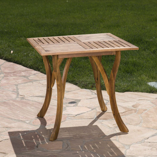 Outdoor Acacia Wood Square Dining Table - 31.50"L x 31.50"W x 30.00"H - Natural brown