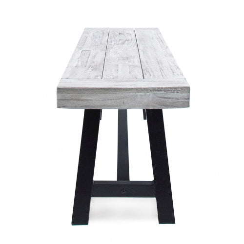Outdoor Carlisle Benches, Sandblasted Light Gray + Black(Set of 2)